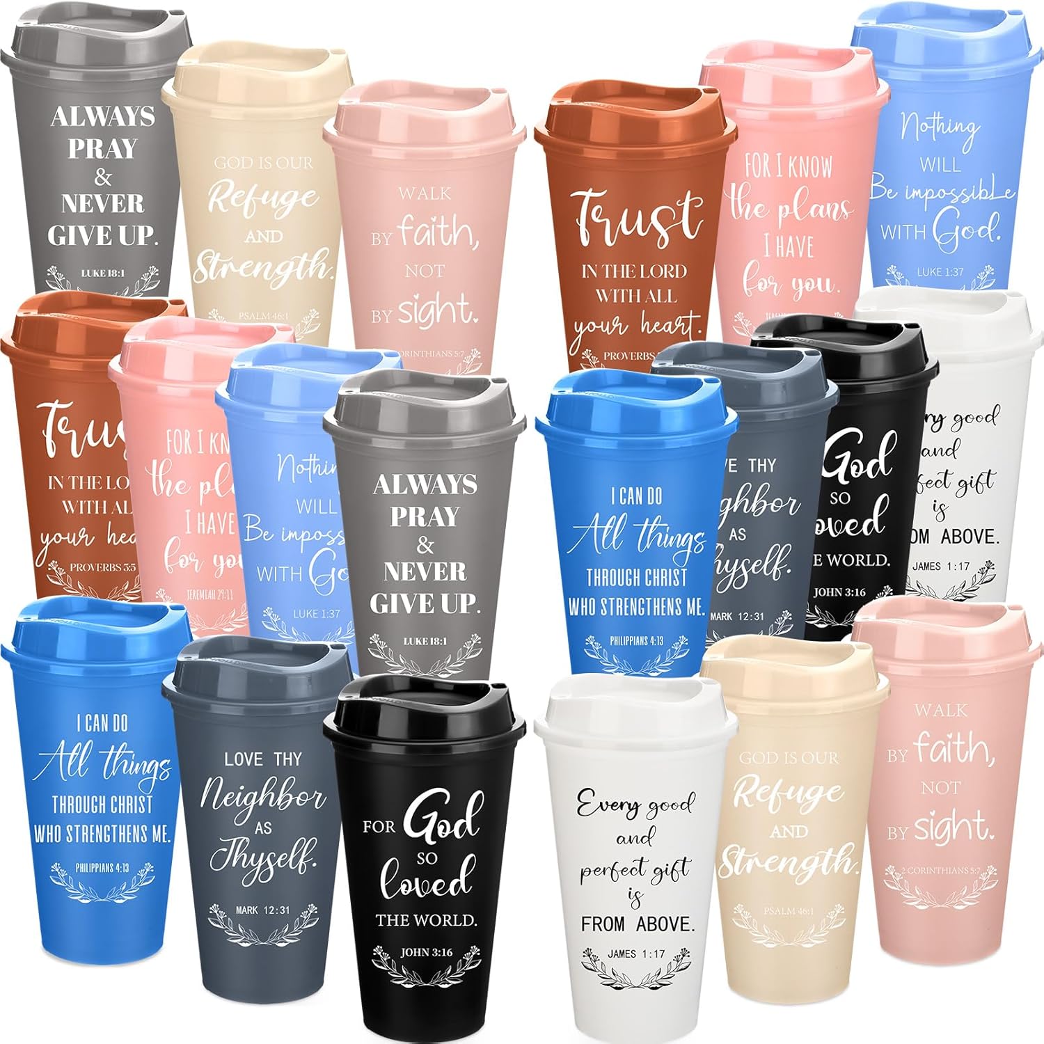 40 Pack Christian Gifts for Men Women Bible Verse Tumblers
