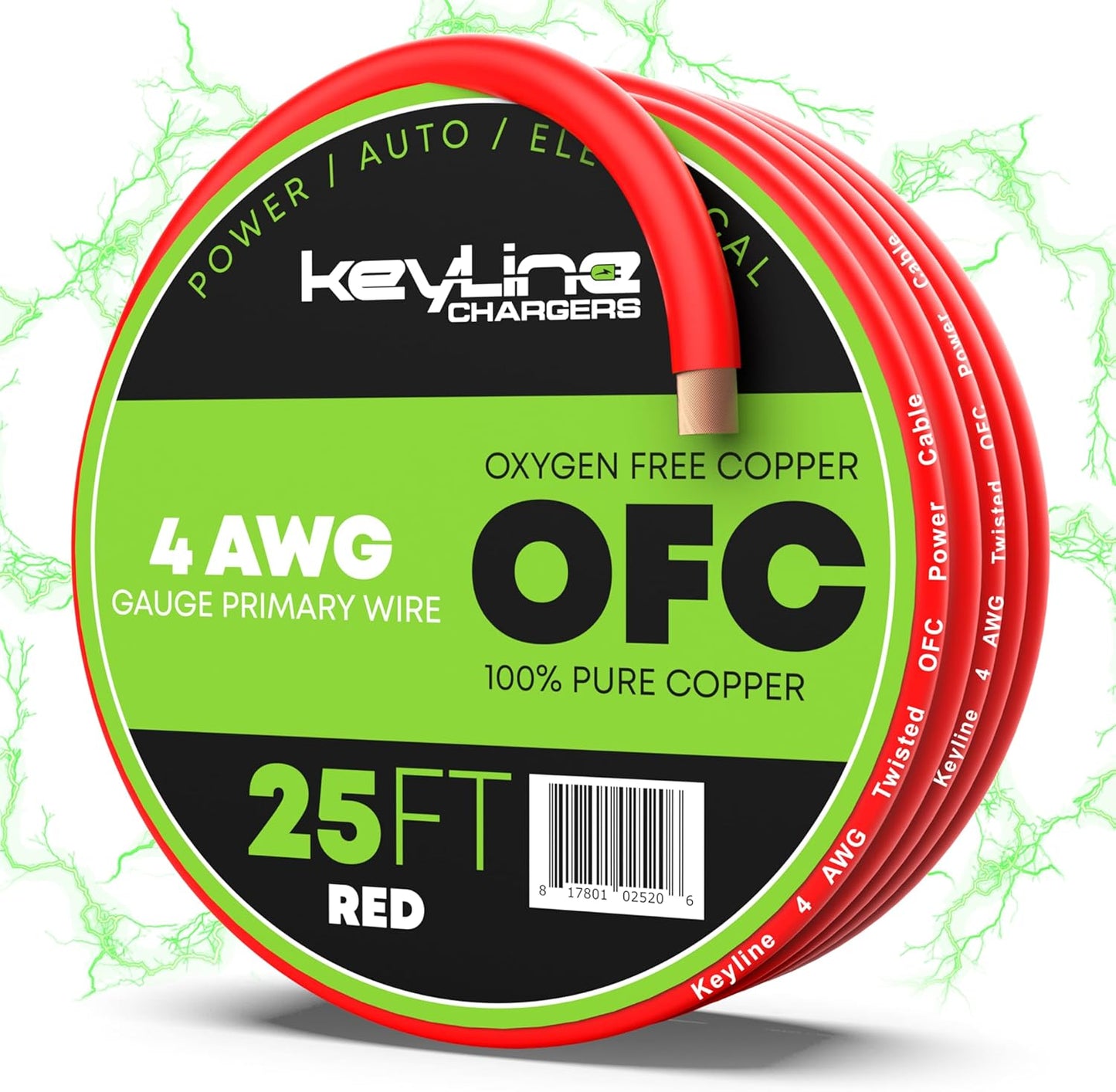 4 Gauge Wire 25ft AWG Amp Battery Cable for Automotive Wiring