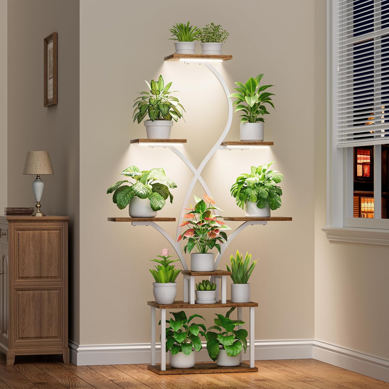 CODACE Plant Stand Indoor with Grow Lights - 62in Tall