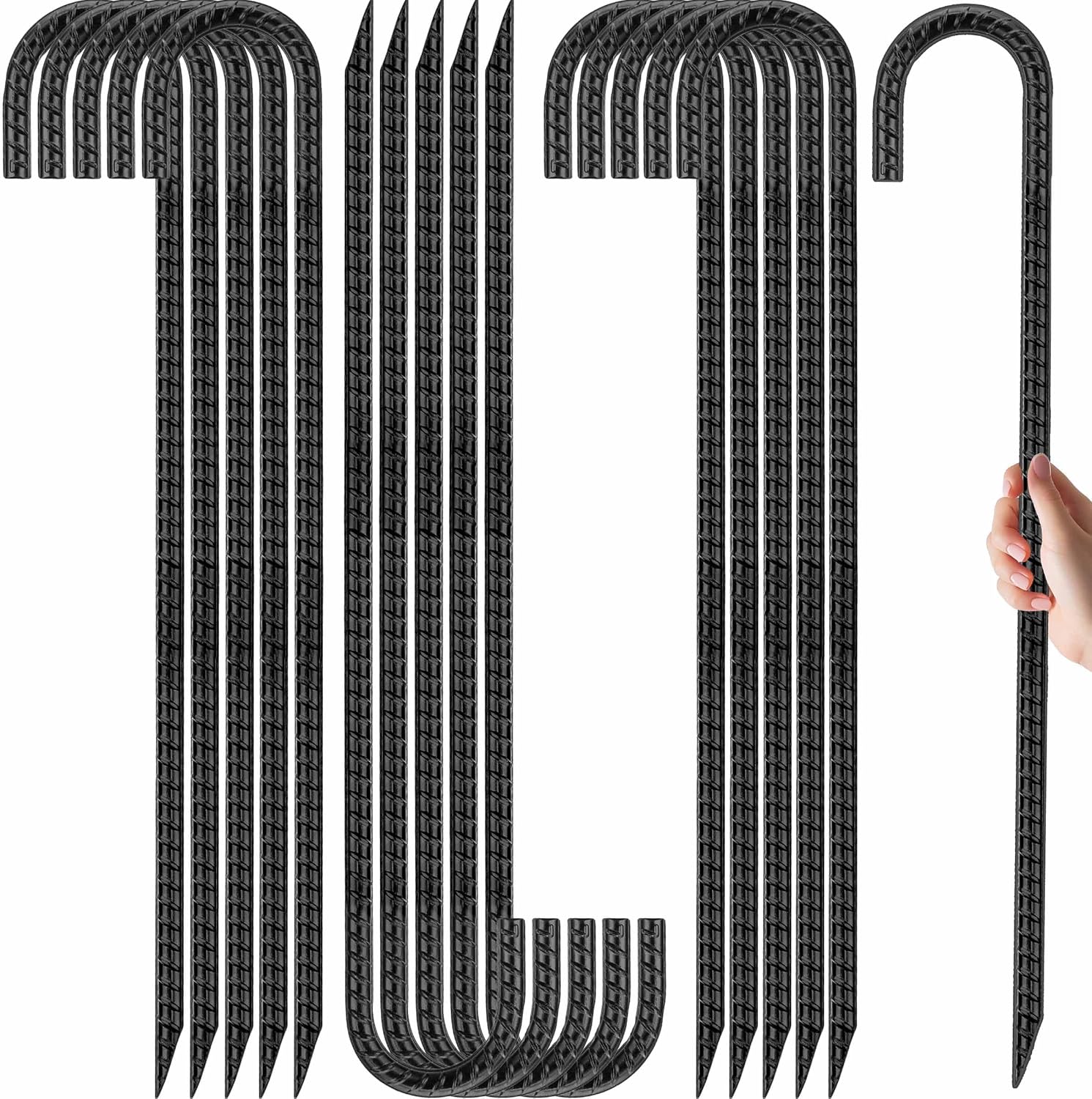 Kingsyard Heavy Duty 16 J Hook Stakes - Secure Any Structure!