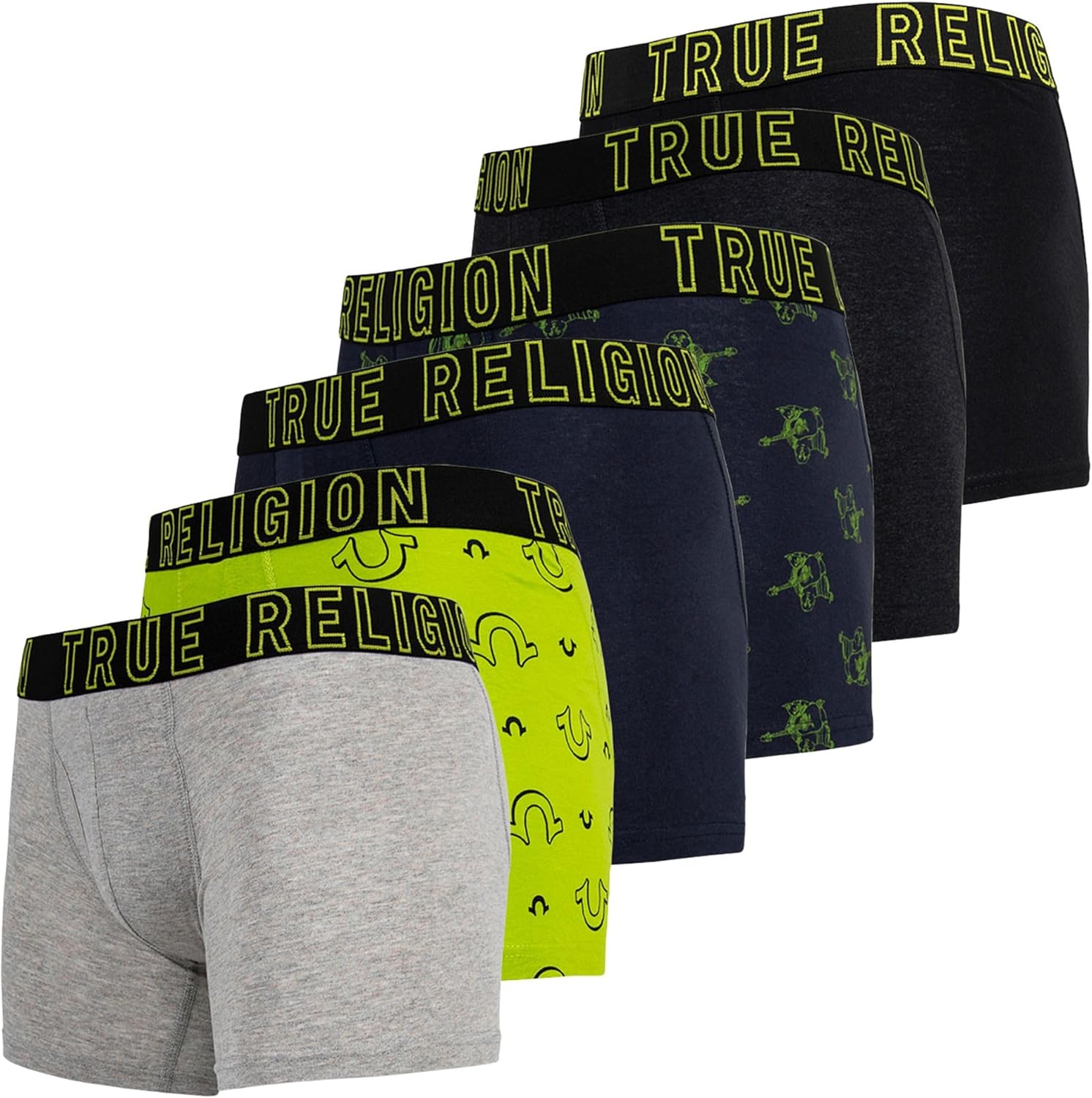 True Religion Mens Boxer Briefs Cotton Stretch Underwear Pack of 6