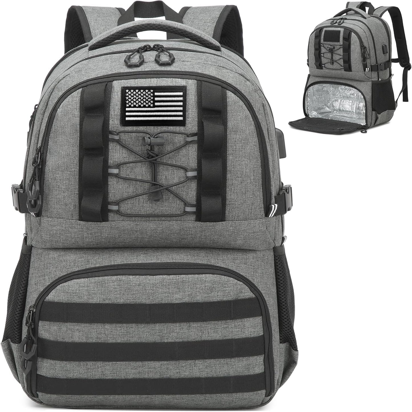 Laptop Lunch Backpack with Insulated Cooler and USB Port