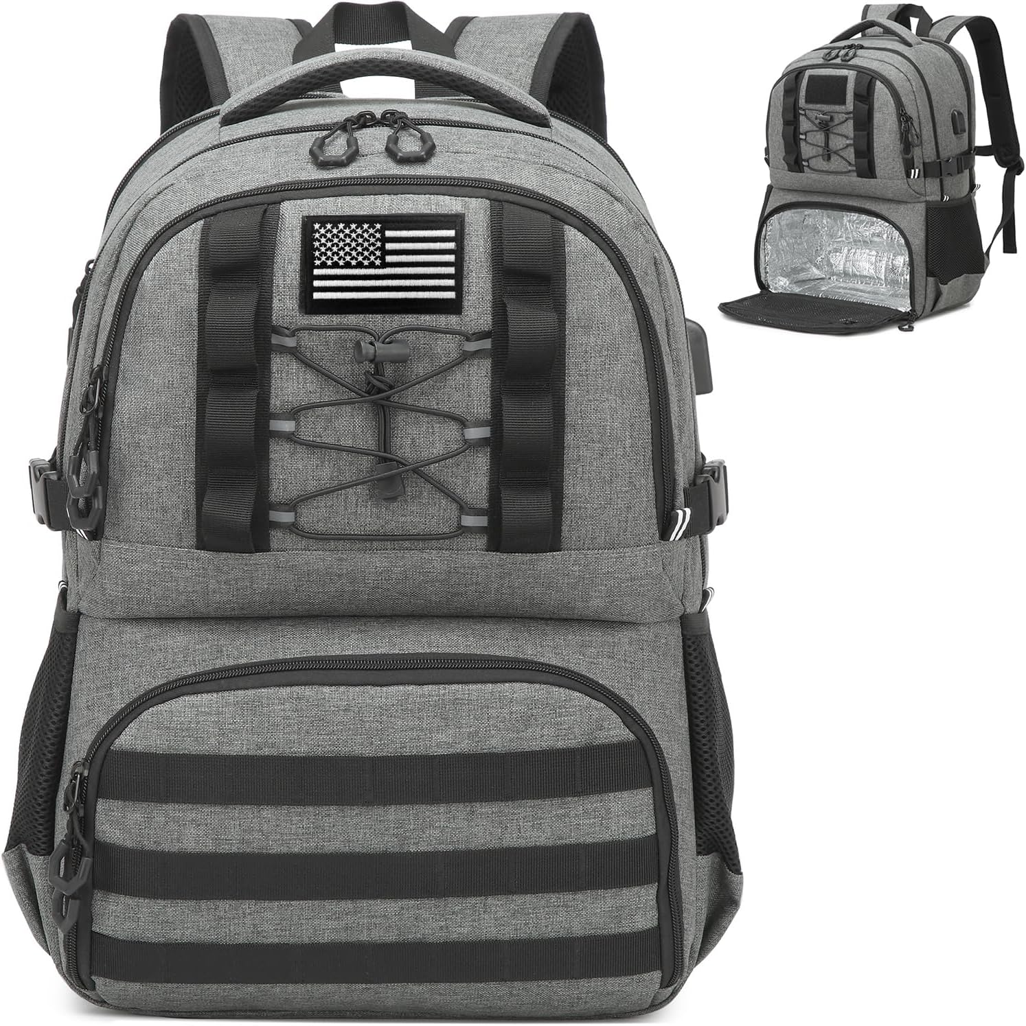 Laptop Lunch Backpack with Insulated Cooler and USB Port