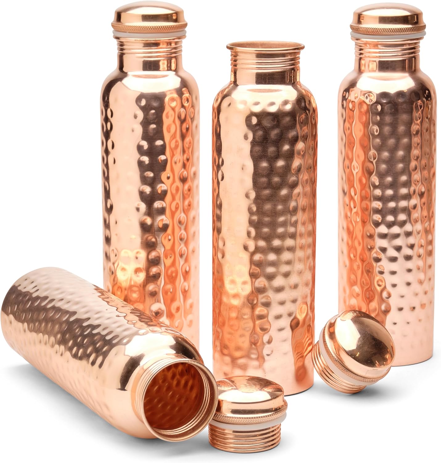 Advanced Mixology Hammered Copper Water Bottle Set of 4