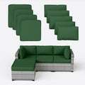 Olive Green 9 Pc Patio Cushion Covers Set - Waterproof Replacement