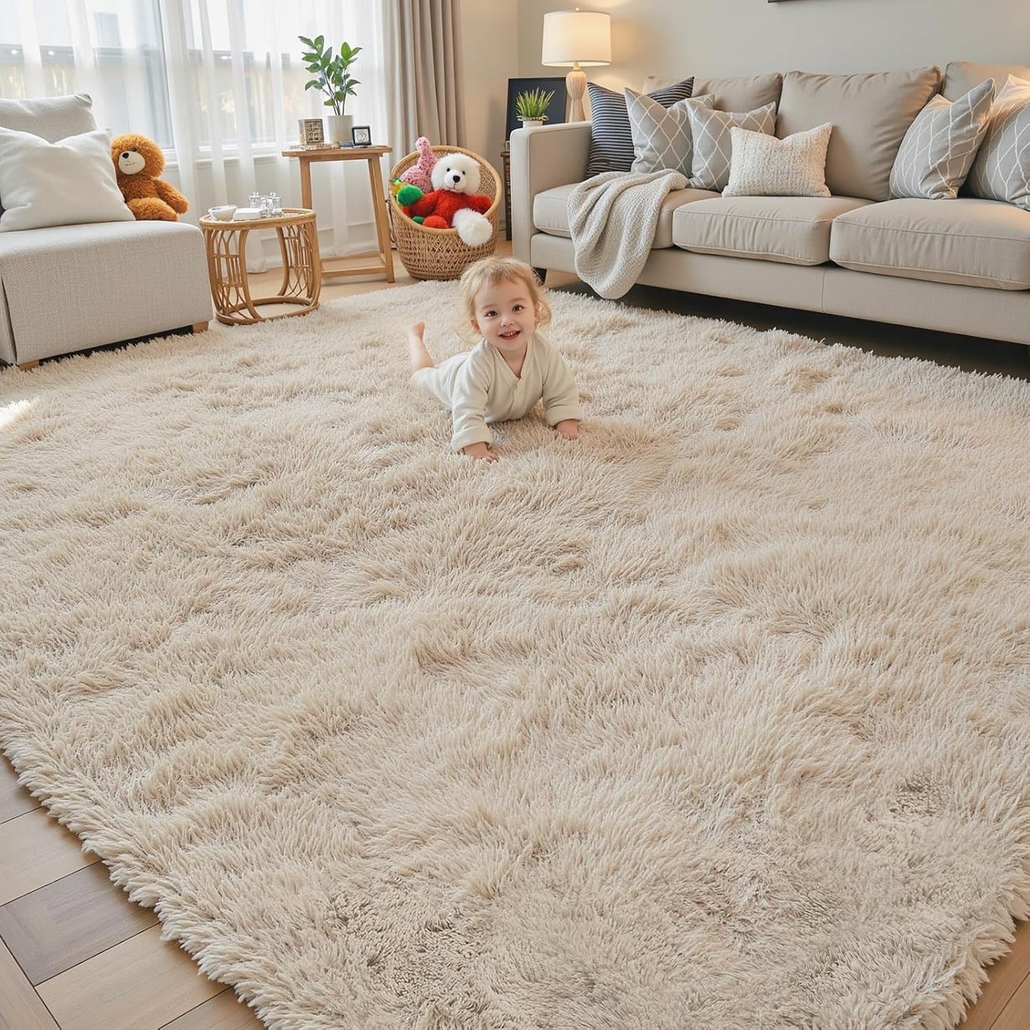 Plush Soft Area Rug 6x9 for Living Room and Bedroom Decor