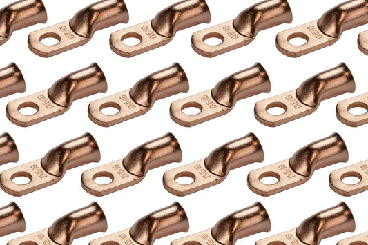 TEMCo 100 Pack Bare Copper Welding Battery Cable Ends for Durability