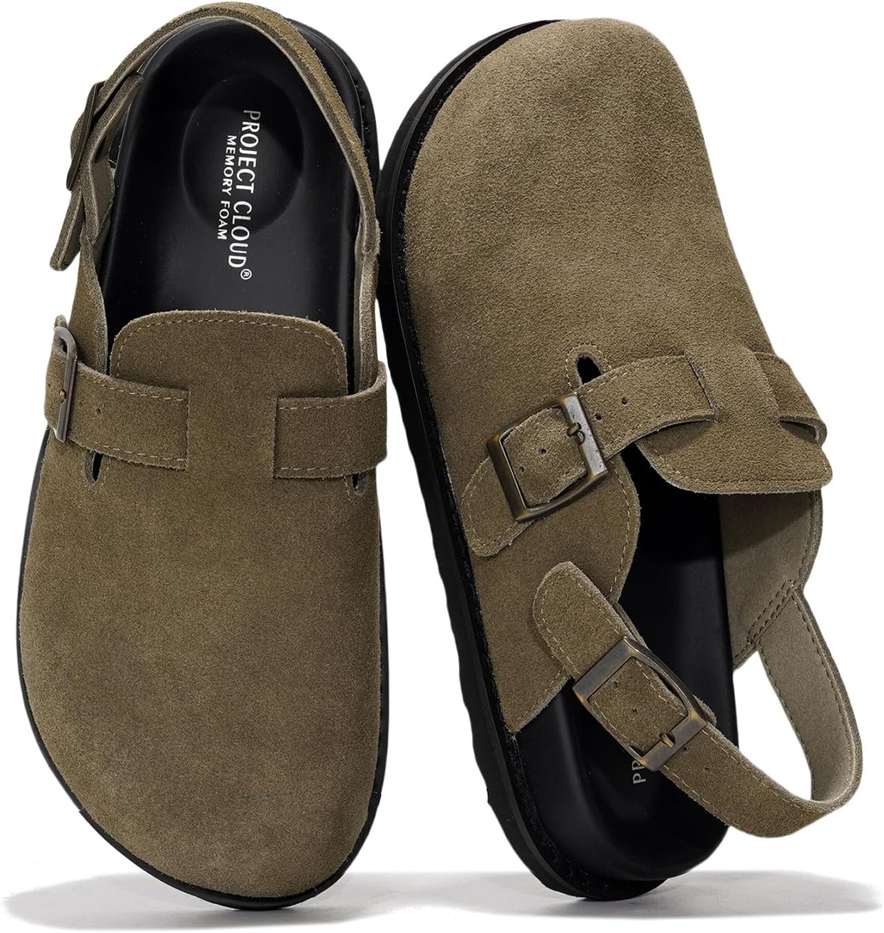 Project Cloud Genuine Leather Clogs for Women with Memory Foam