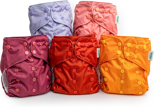 Ultra-Absorbent Reusable Cloth Diapers - Kinder Set of 5