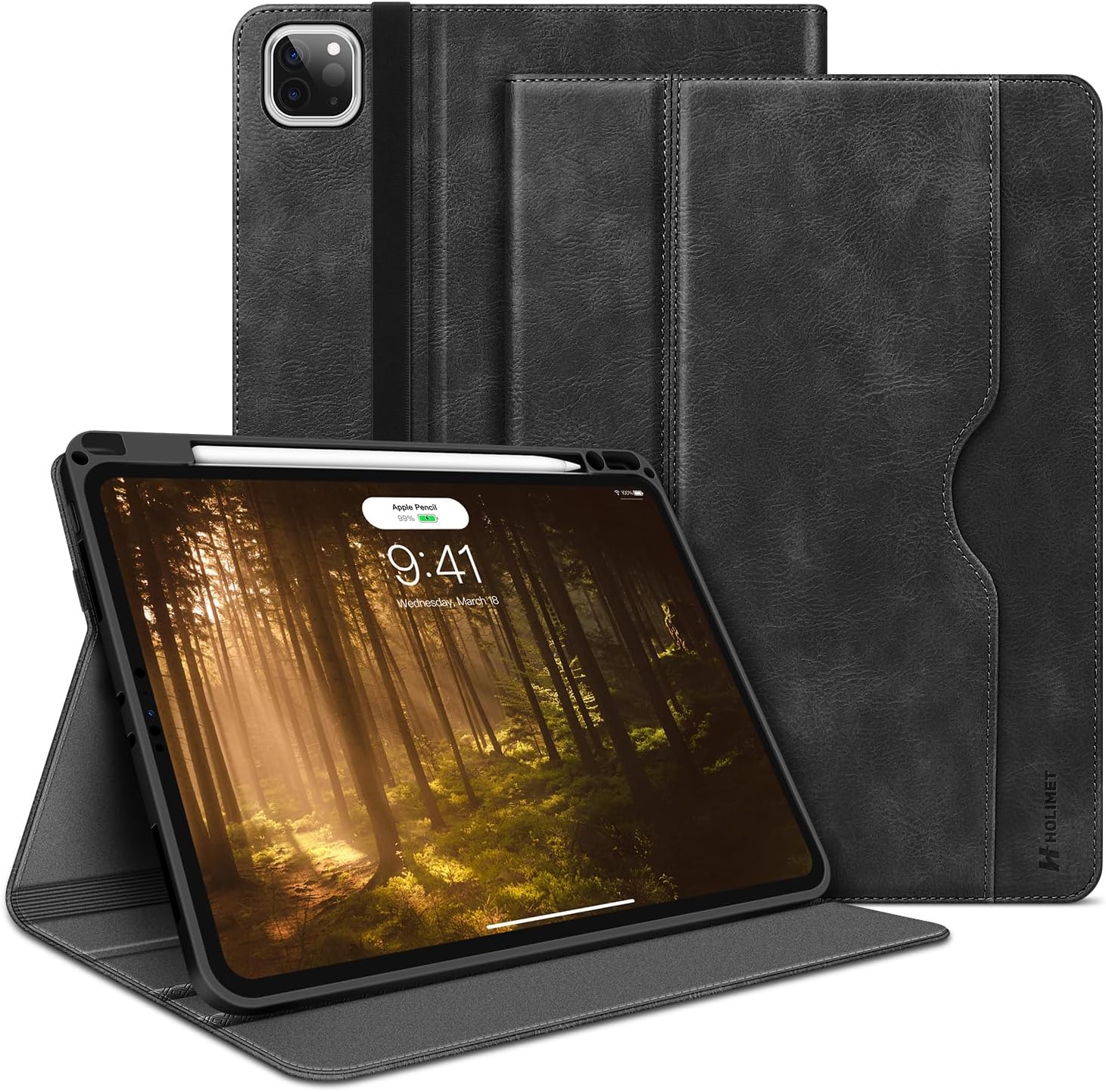 H HOLIMET Case for 2024 iPad Pro 11 inch with Pencil Holder