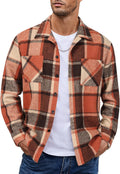 Men's Flannel Shirt Jacket - Plaid Button-Down Fleece Lined
