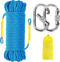 8MM Static Climbing Rope 10M-50M with ASTM Carabiner - Durable Safety