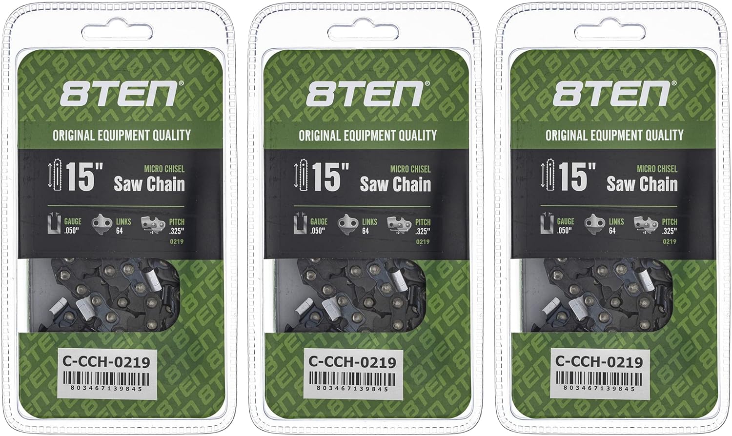8TEN Micro Chisel Chainsaw Chain 15 Inch for Husqvarna 50 55