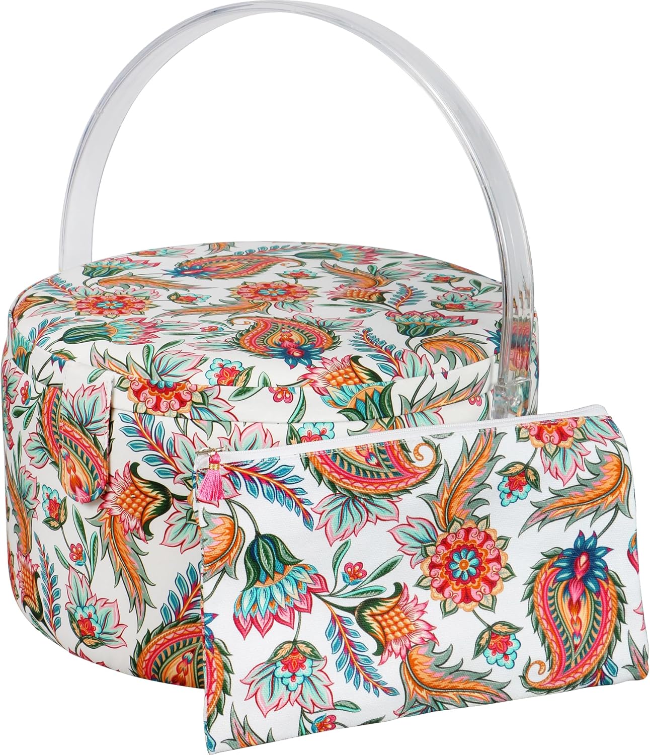 Sewing Basket with Matching Pouch - Stylish Organization Tool
