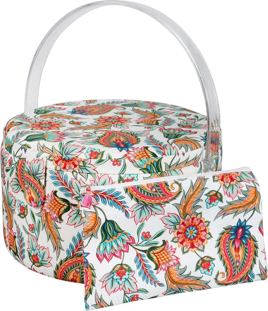 Sewing Basket with Matching Pouch - Stylish Organization Tool