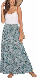 Bluetime Women Flowy Chiffon Long Skirt - Pleated High Waist