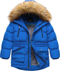 Boy's Winter Parka Water Resistant Hooded Puffer - Fleece Lined