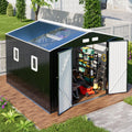 Metal Shed 10x10 Outdoor Storage with Translucent Roof Panels