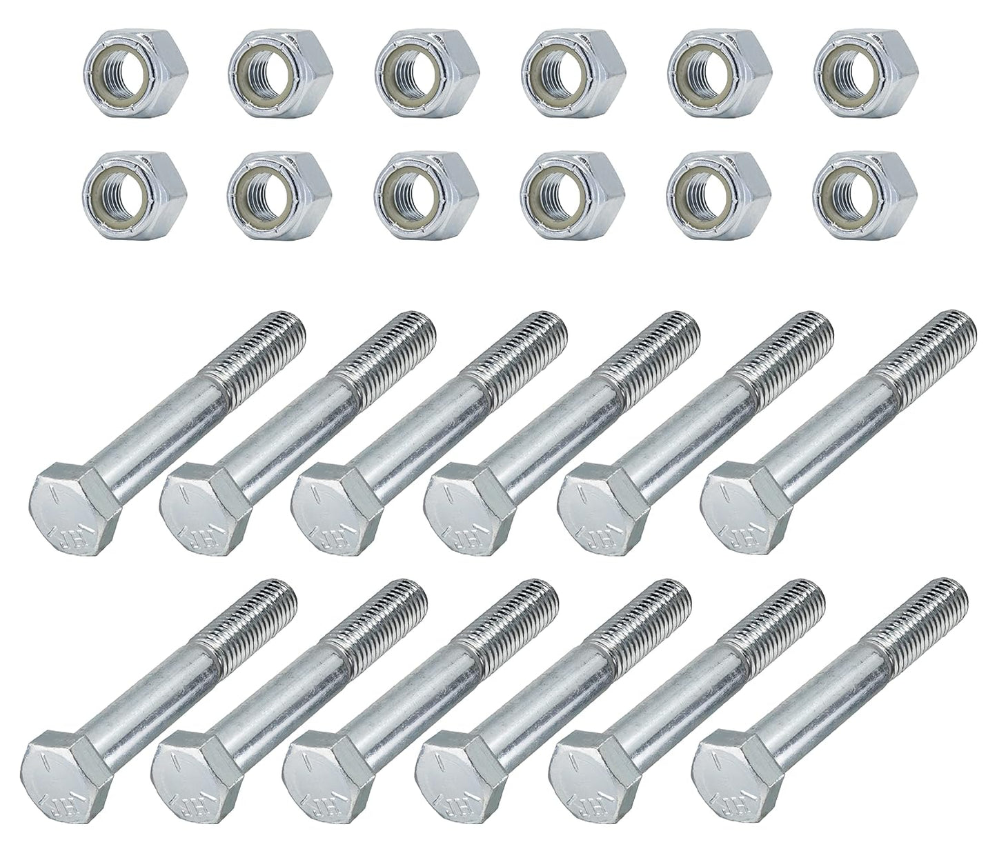 Grade 5 Shear Bolts for Rotary Cutters with Nylock Nuts 12 Pack
