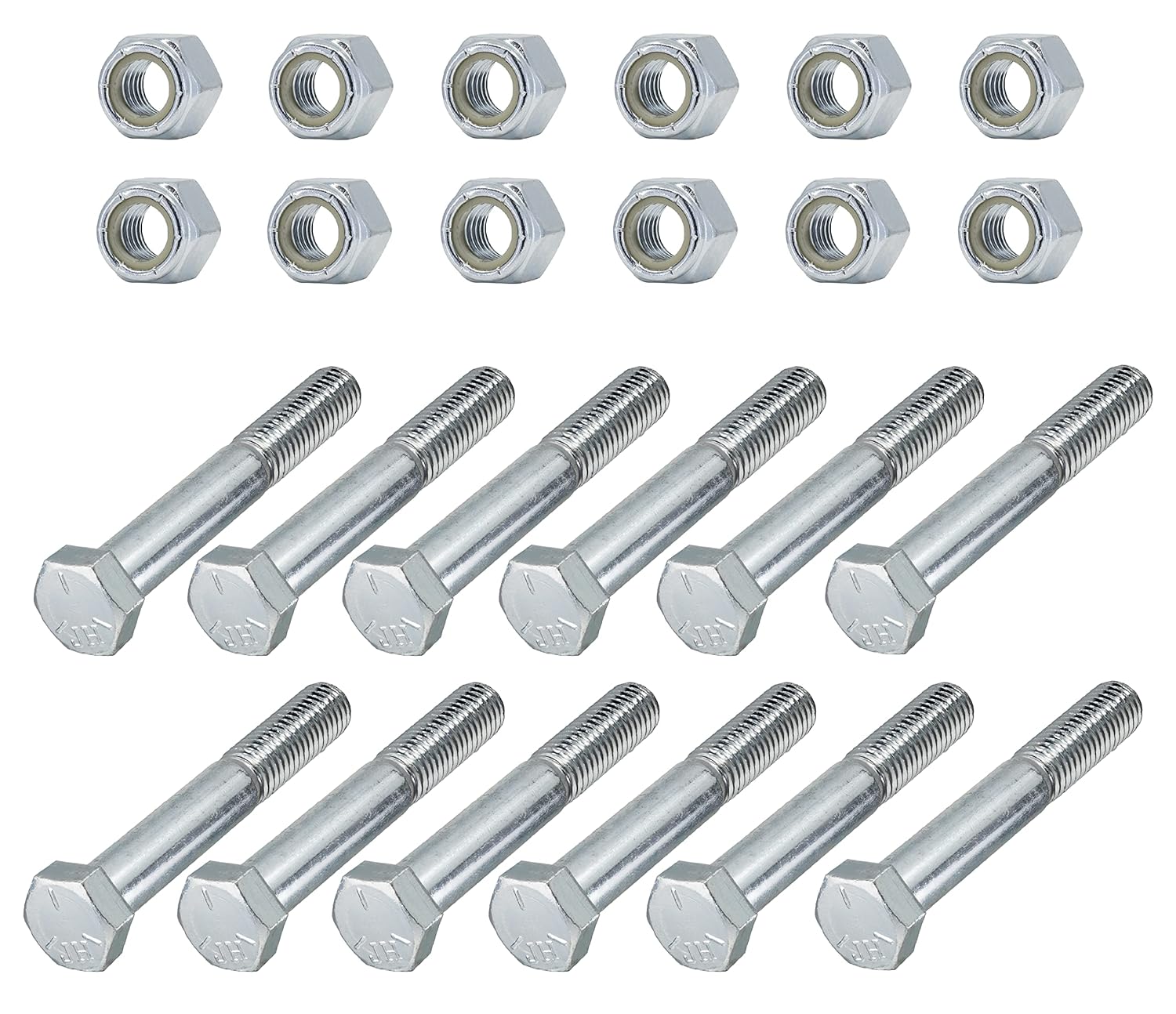 Grade 5 Shear Bolts for Rotary Cutters with Nylock Nuts 12 Pack