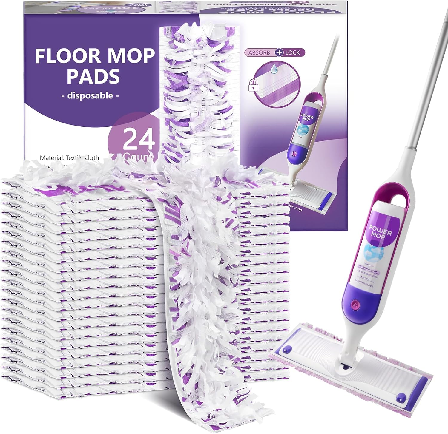 24 Pack Swiffer Powermop Refills, Effortless Floor Cleaning