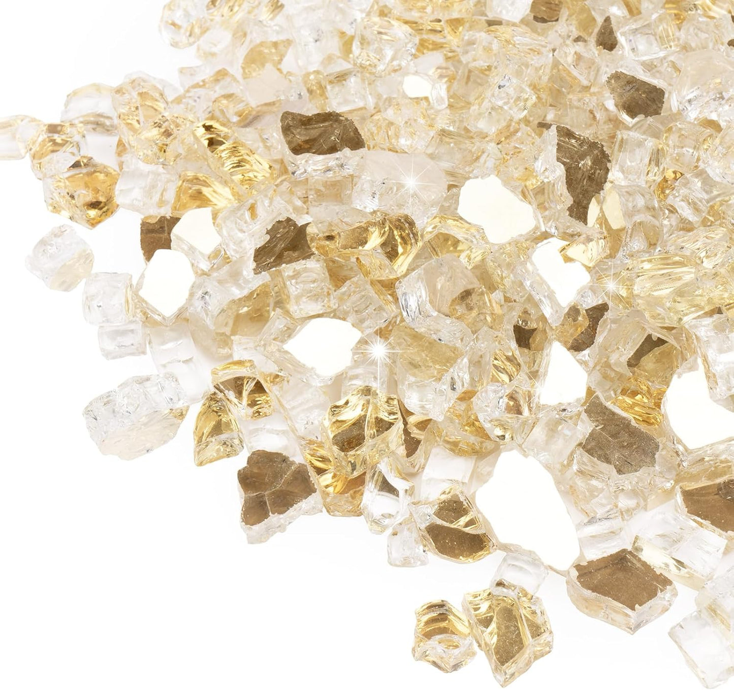 GASPRO 10 lbs Fire Glass for Propane Fire Pit - Gold 1/2-Inch