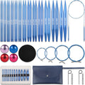 Interchangeable Circular Knitting Needles Set - 13 Pairs, Blue