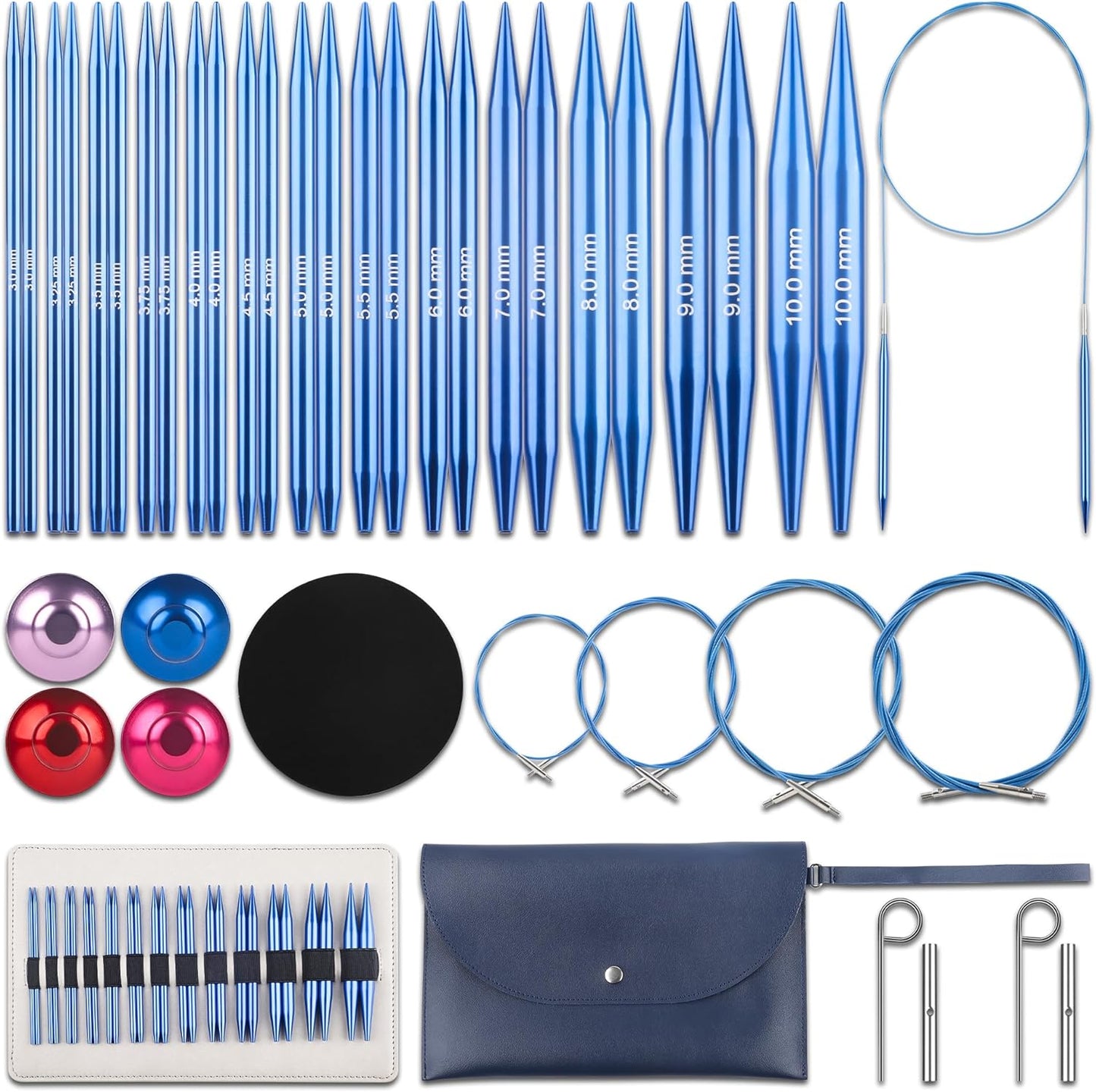 KoovDem Interchangeable Circular Knitting Needles Set - 13 Pairs