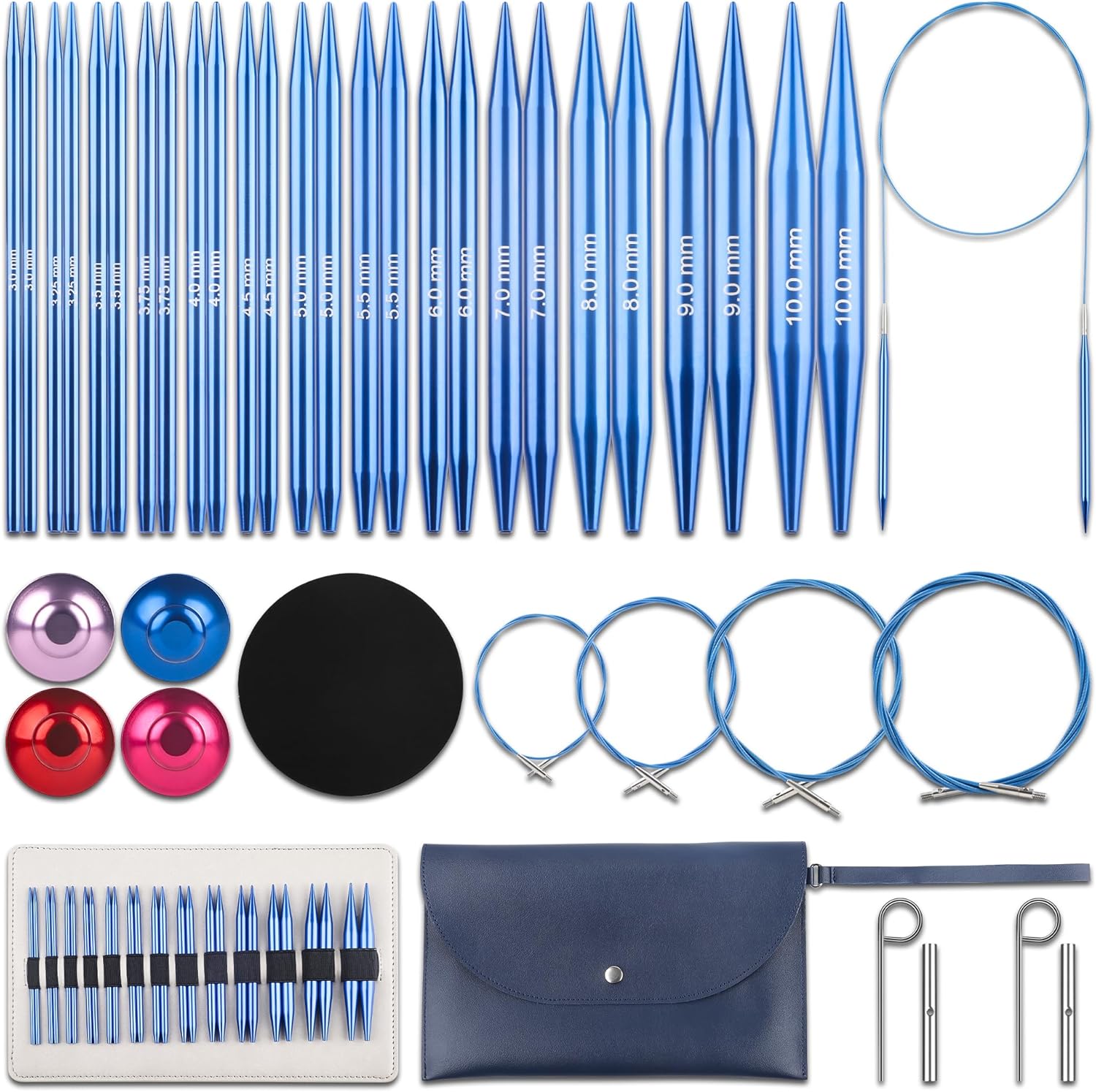KoovDem Interchangeable Circular Knitting Needles Set - 13 Pairs
