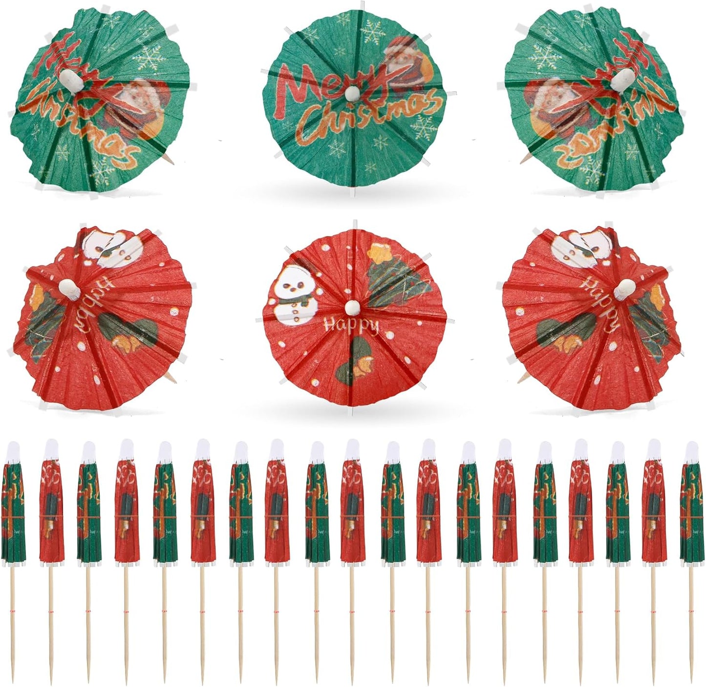 Christmas Cocktail Picks: Festive Drink Umbrellas