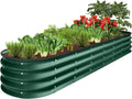 8x2x1ft Metal Raised Garden Bed 108 Gal Capacity - Dark Green