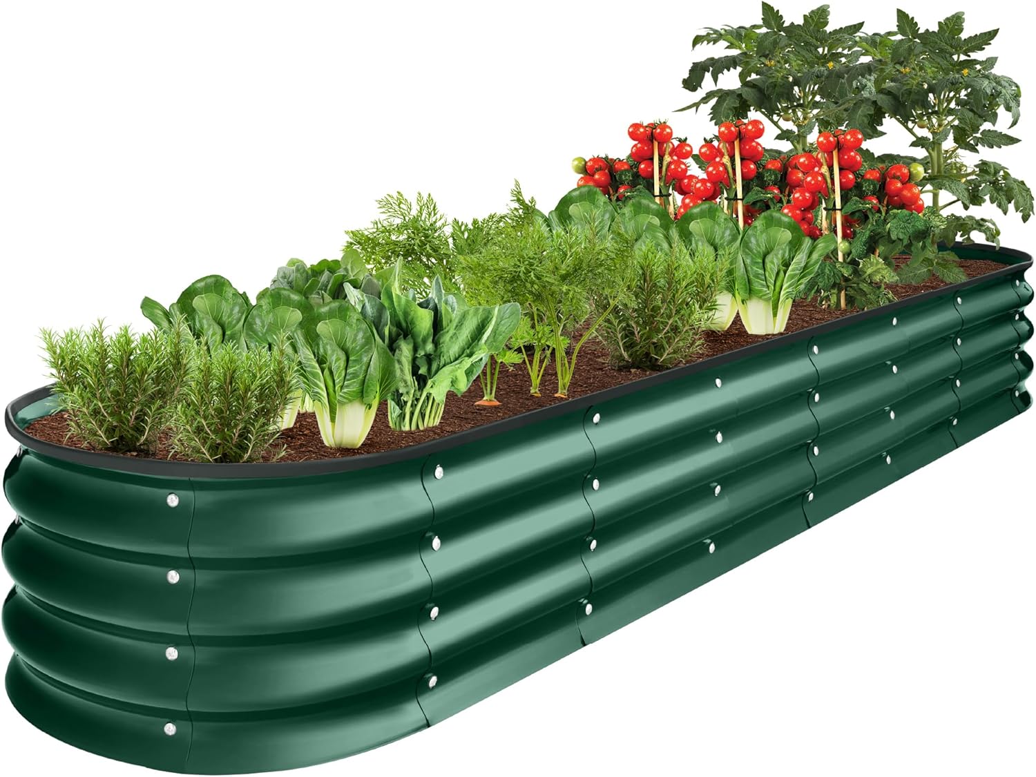 Outdoor Metal Raised Garden Bed for Vegetables and Herbs