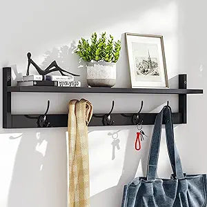 BAMEOS Wall Hooks with Shelf for Organized Entryway Storage