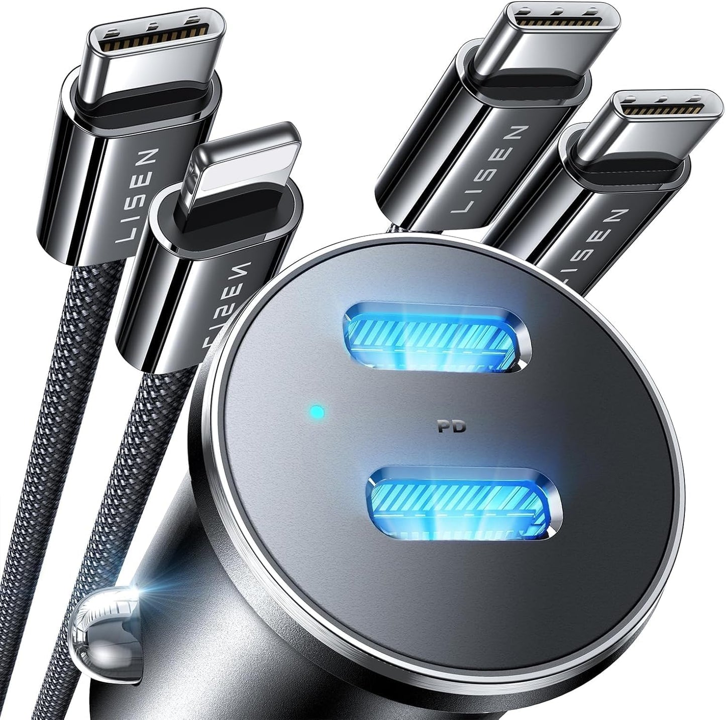 LISEN 90W Fast Dual USB C Car Charger