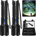 Flashlight Rechargeable 99,000 High Lumen 2 Pack - Powerful Handheld
