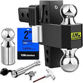 Adjustable Hitches Fits 2ft Receiver, 6ft Drop/Rise Tri-Ball Hitch