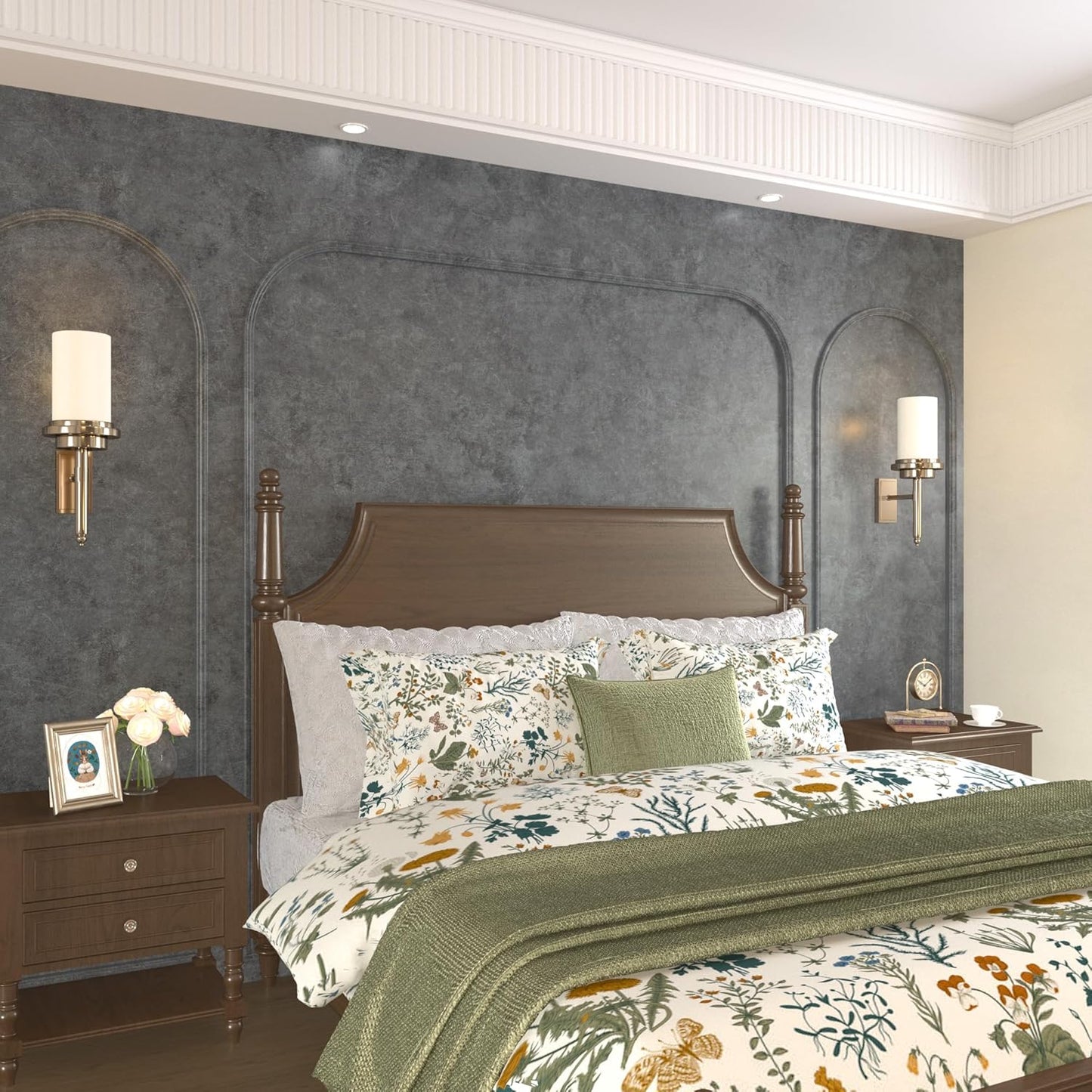 Extra Wide Thick Dark Blue Grey Concrete Wallpaper for Walls