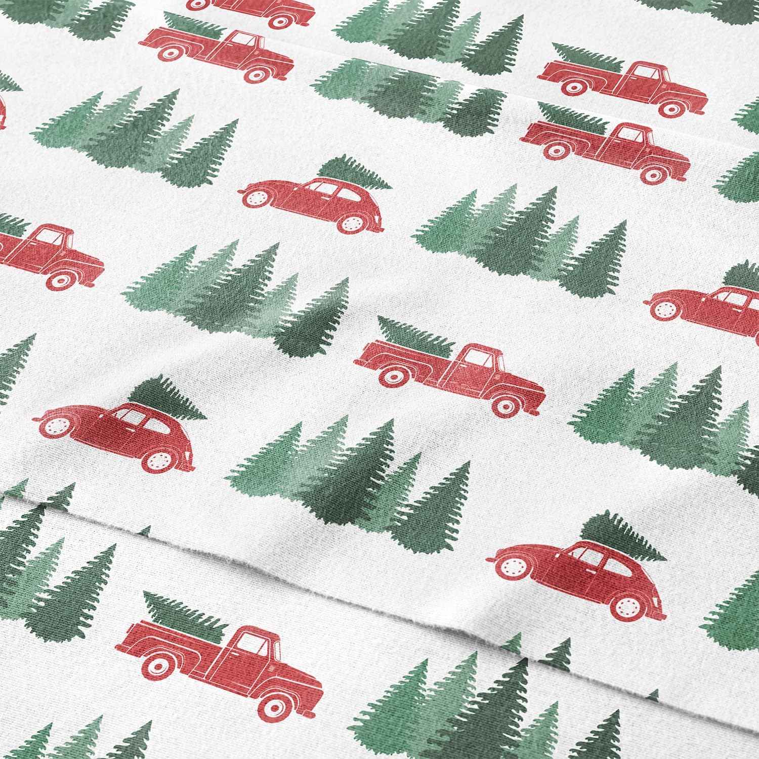 Flannel Christmas Sheets Set - Cozy King Size Cotton Bedding
