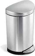simplehuman 10 Liter Small Semi-Round Bathroom Step Trash Can - Quiet