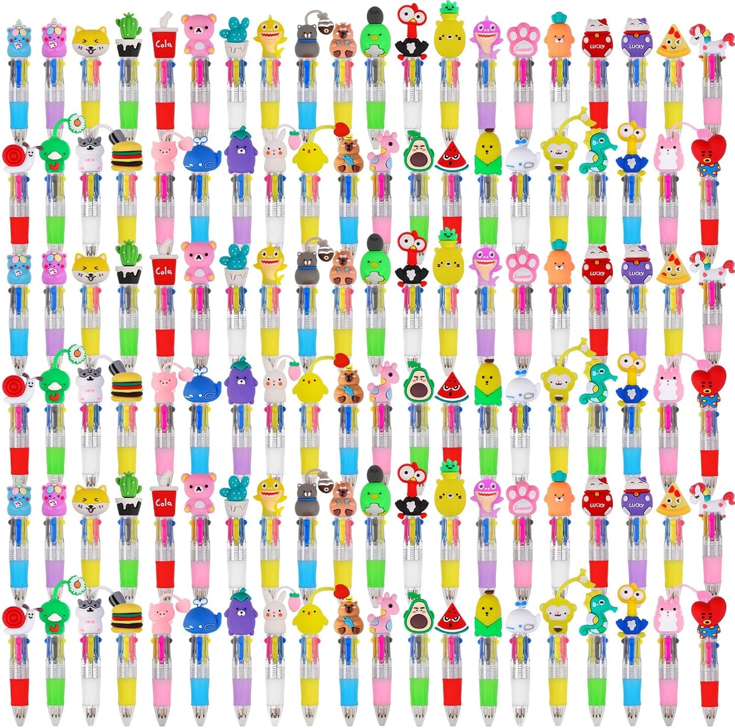 120Pcs Mini Multicolor Pens for Kids - Fun 4-in-1 Cute Pens