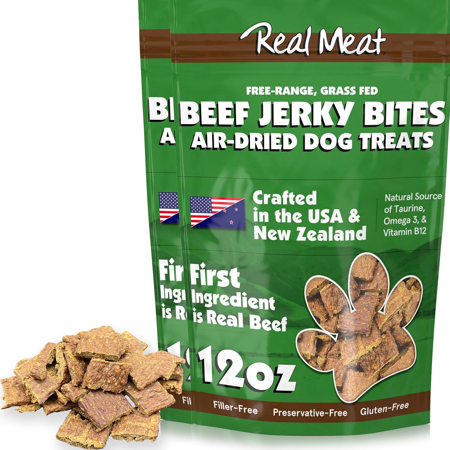 Real Meat Dog Treats - Air-Dried Beef Jerky for Dogs