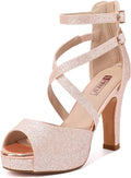 Platform Strappy Chunky Heels for Women - Dressy Peep Toe Sandals