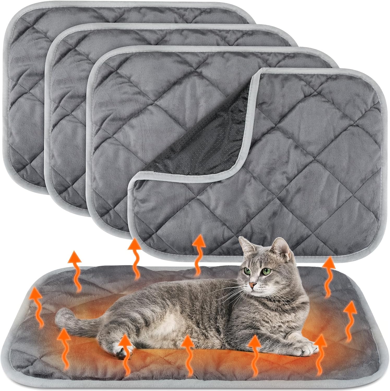 Self Heating Cat Pad 4 Pack for Extra Warmth and Comfort