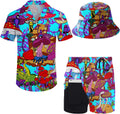 Men's 2 Piece Tracksuit with Stylish Hawaiian Shirt and Shorts