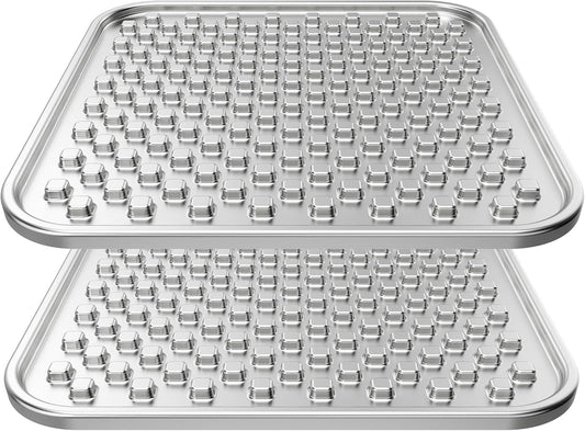 Double Layer Stainless Steel Lick Mat for Dogs & Cats - 2 Pack