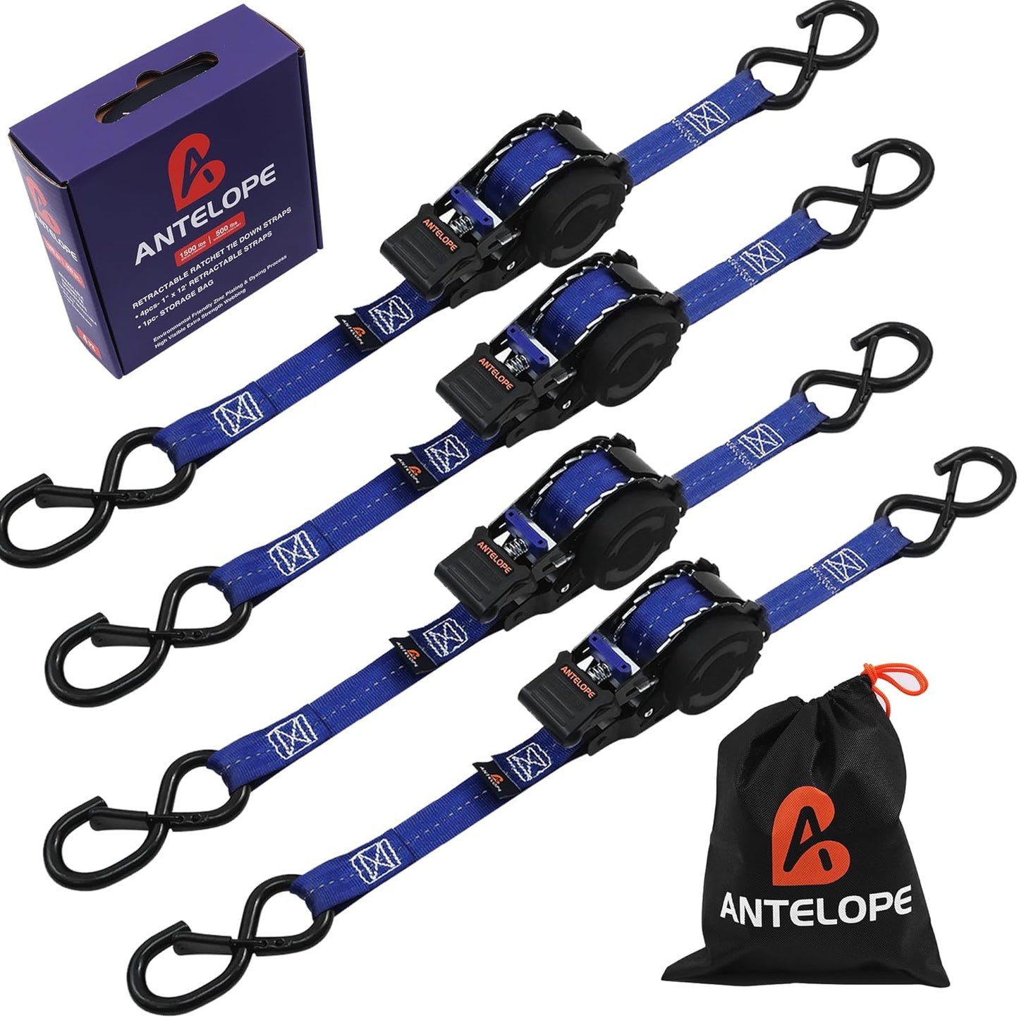Auto Retractable Ratchet Strap Bundles for Heavy Duty Cargo