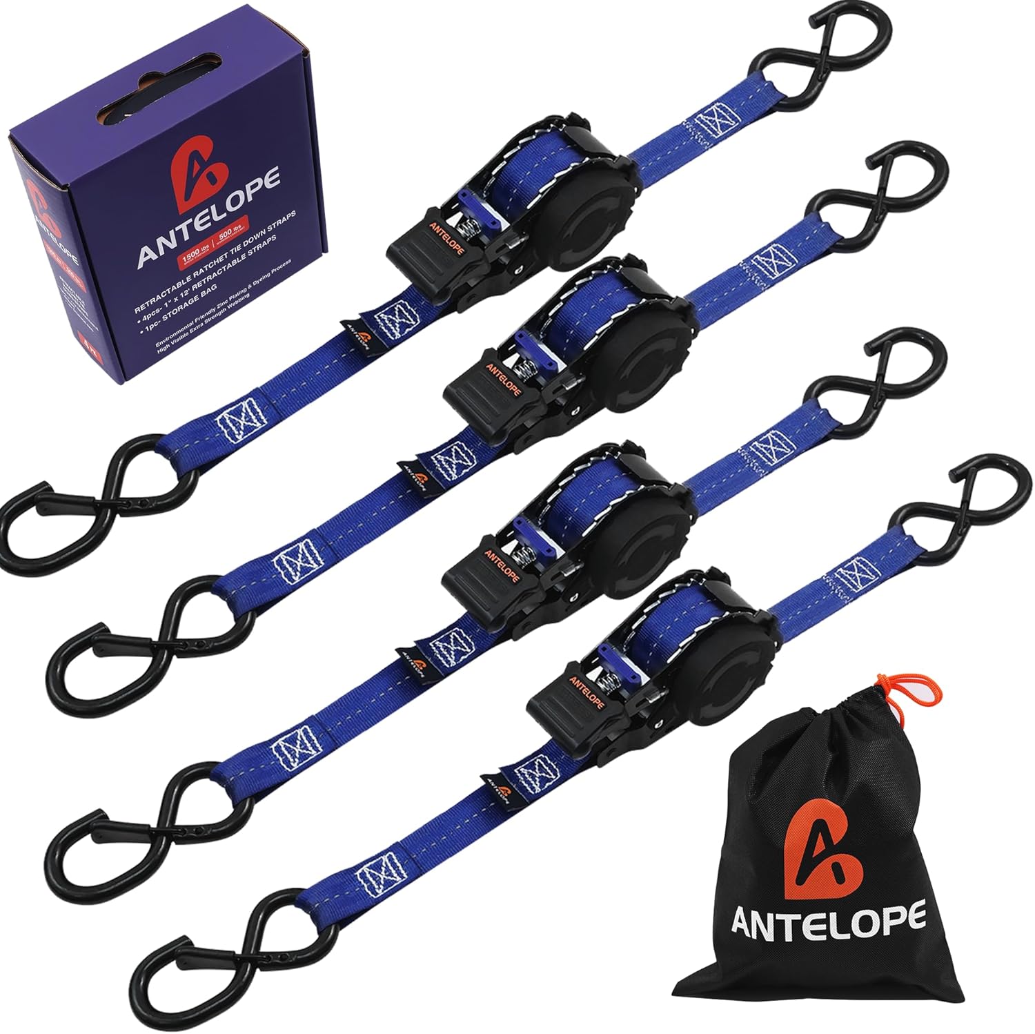 Auto Retractable Ratchet Strap Bundles for Heavy Duty Cargo