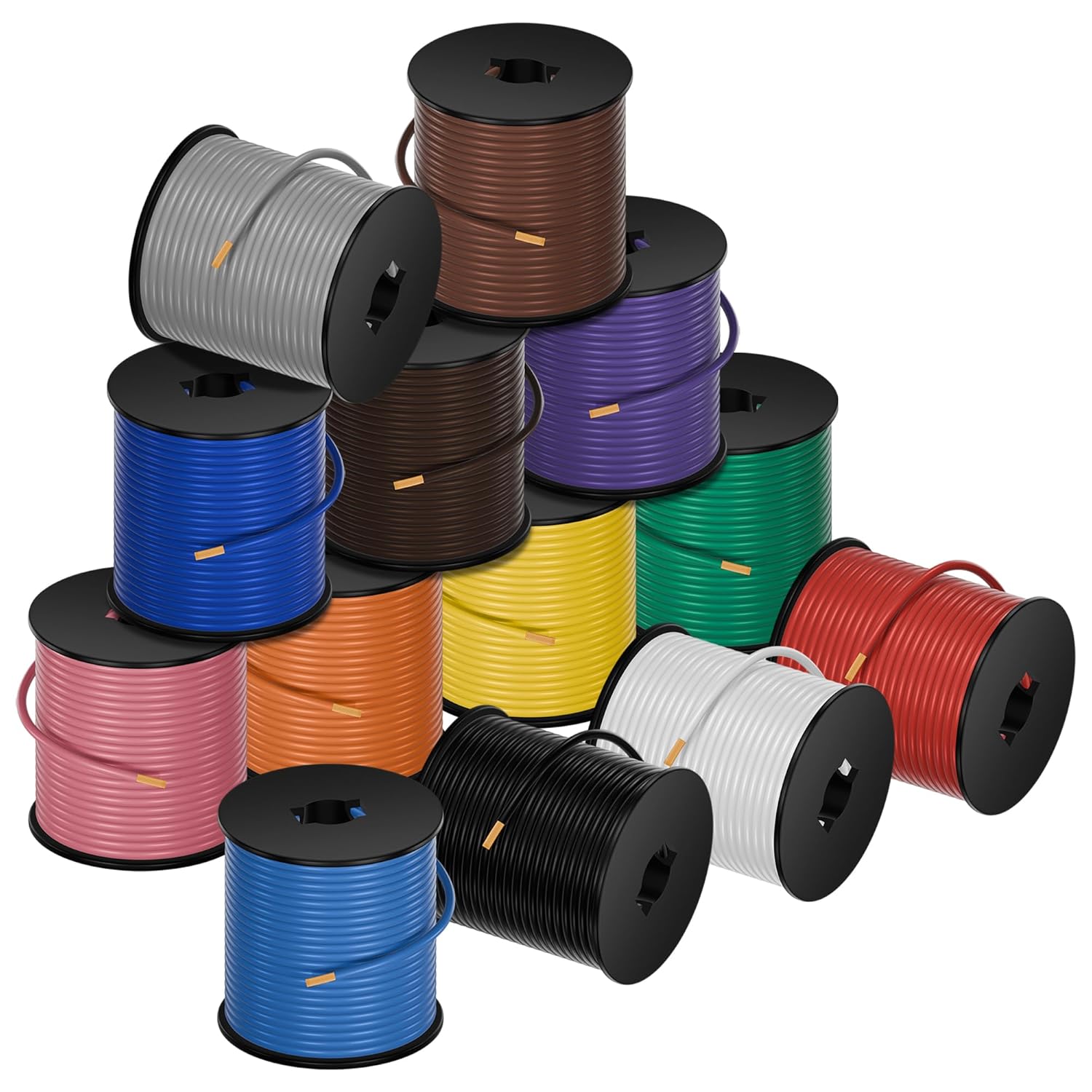 SUZCO 13 Rolls 14GA Automotive Primary Wire Spools for DIY