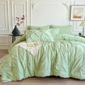 Full Size Pintuck Comforter Set - Elegant Sage Green Bedding