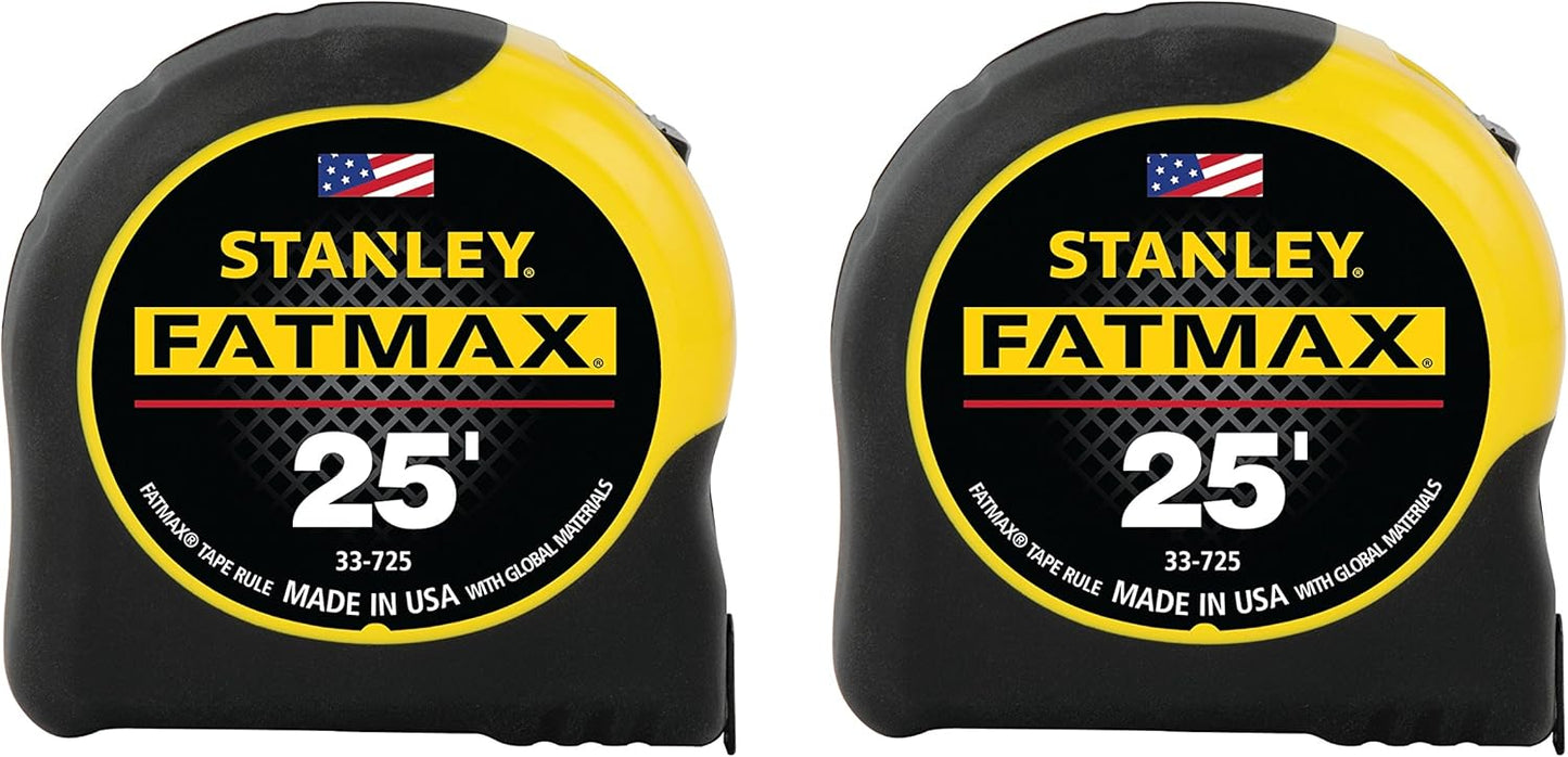 Stanley FatMax 25 Foot Tape Measure 2PK for Accurate Measurements